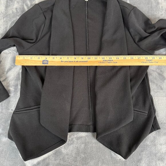 Maurices Womens Jacket Blazar Size L Black Open Front 3/4 Sleeves Pockets - Picture 5 of 8